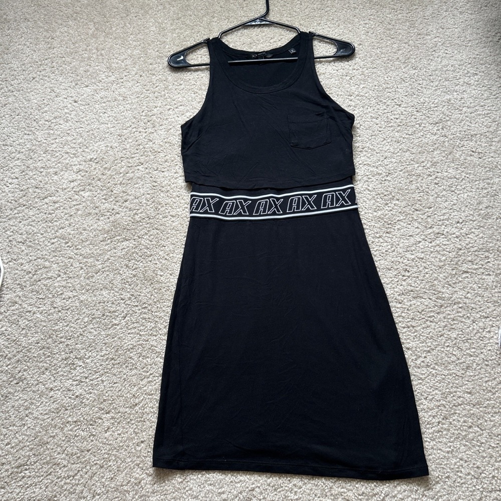 🖤 Armani Exchange Black Midi Dress – Fit & Flare Tank Style (Size S) 🖤 - Picture 3 of 10
